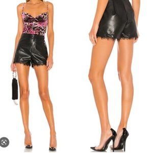 Superdown Lisa Hot Short Leather Lace Dress Black XS